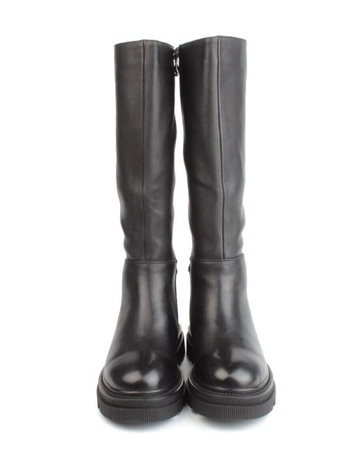 02-FK888-1M BLACK Сапоги зимние женские (натуральная кожа, байка, натуральный мех)