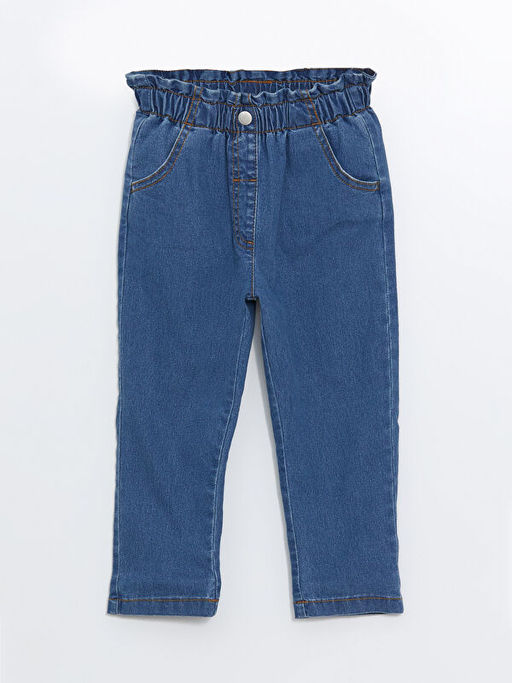 Beli Lastikli Basic K?z Bebek Jean Pantolon
