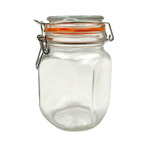 Банка стеклянная (с бугельным замком, стекл.крышкой) 0.65л