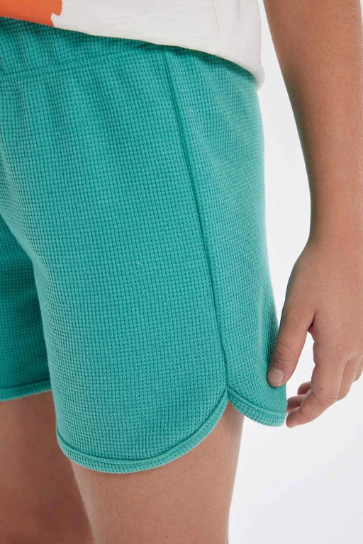 Вафельные шорты для девочек - Defacto фото 5