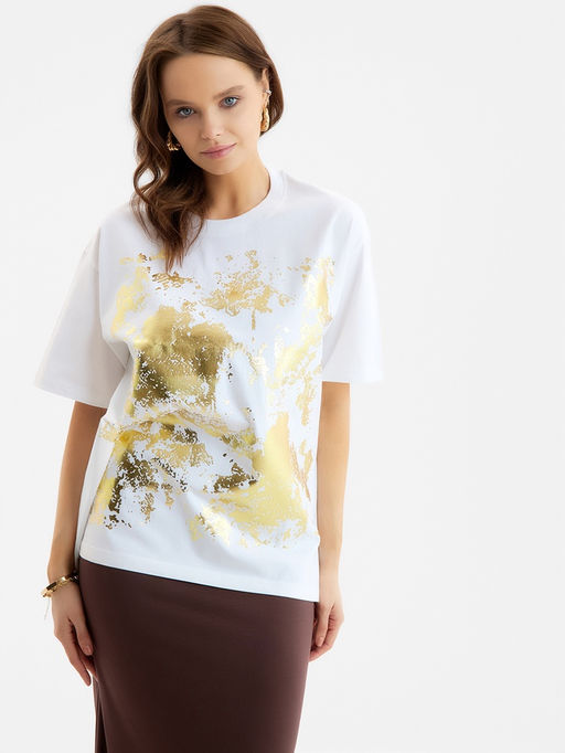 Футболка женская MIST Gold, размер 46, белая