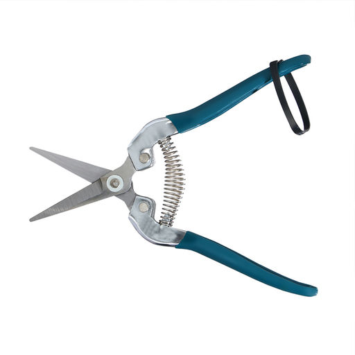 Ножницы садовые, 7" (18 см), с металлическими ручками, обрезиненная ручка, зелёные Greengo