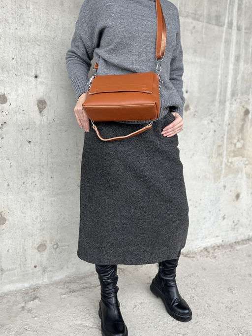 Женская кожаная сумка через плечо 8722-9 Кэмл - Sergio valentini фото 9