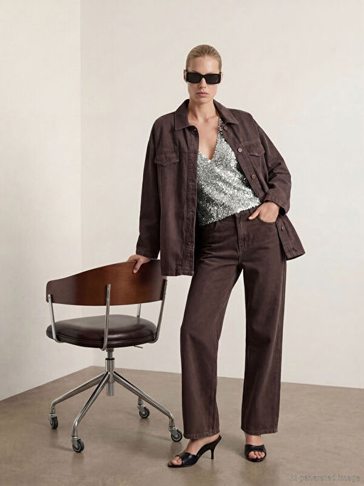 Wideleg Kad?n Jean Pantolon