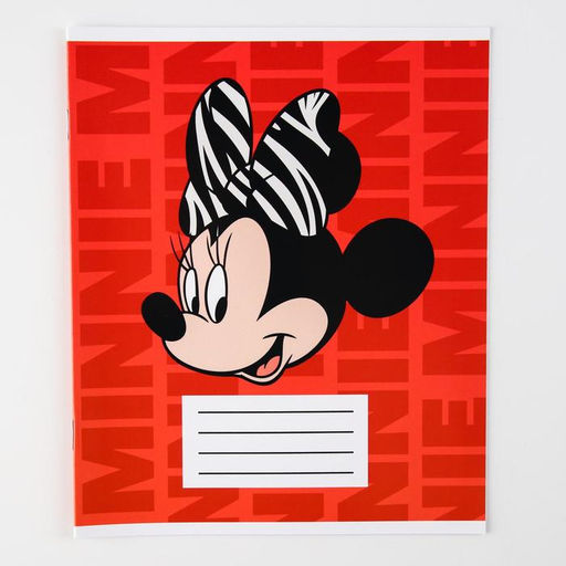 Цена за 20 шт. Тетрадь в клетку 12 листов, 5 видов МИКС, обложка мелованный картон, «Минни Маус»