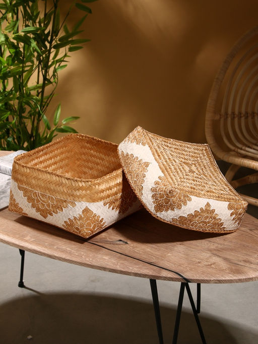 Корзинка плетёная «Манадо», 30×30×19 см, бамбук, светлая