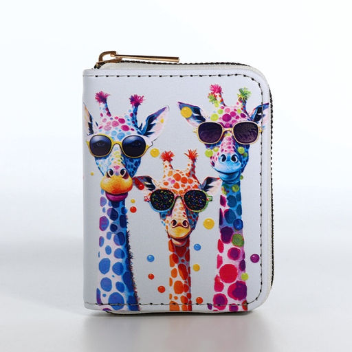 Кошелёк на молнии Жирафы, белый