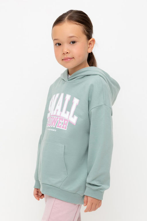 КР 302676/голубой прибой джемпер (худи) для дев