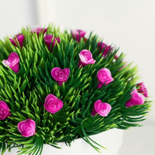 Искусственный цветок в горшке Розочки в траве, 8?11 см, МИКС