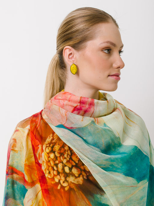 Большой мягкий очень нежный двусторонний палантин в стиле арт-деко - Tantino фото 8