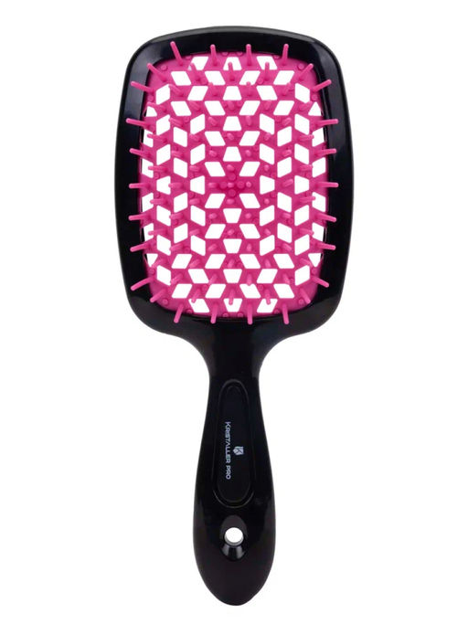 Kristaller Расчёска массажная для быстрой сушки волос WS023, черно-розовый, пластик, 20,5 см
