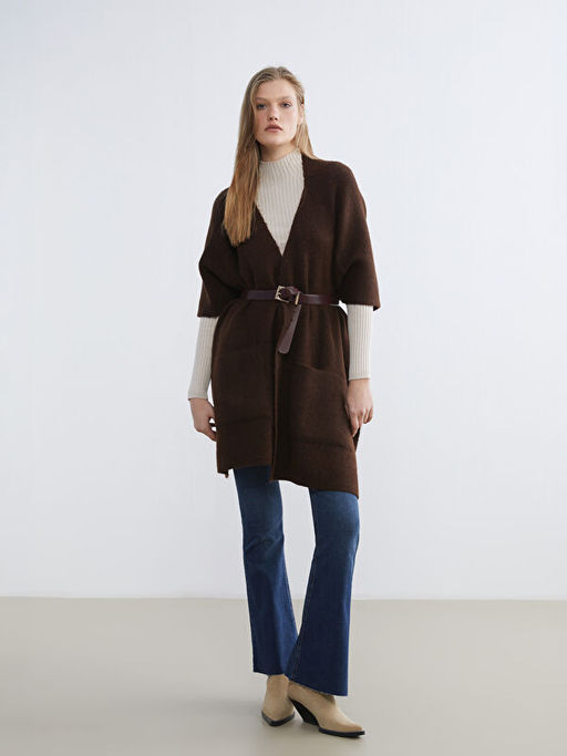 ?al Yaka Oversize Kad?n Triko Pan?o