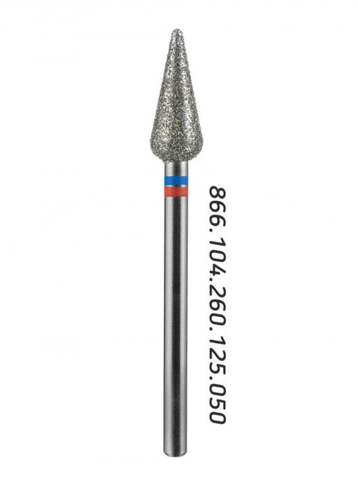 Manita Professional Фреза алмазная капля большая для аппаратного маникюра 866.104.260.125.050 ФАК-5.0 12,5 М-С, сине-красная насечка, o 5,0 мм, 5 шт.  фото 4