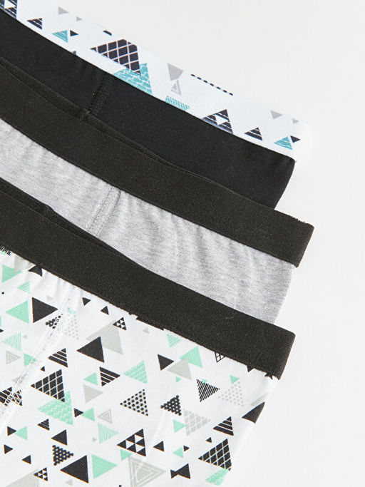 Bask?l? Pamuklu Erkek ?ocuk Boxer 3l? - Waikiki фото 3