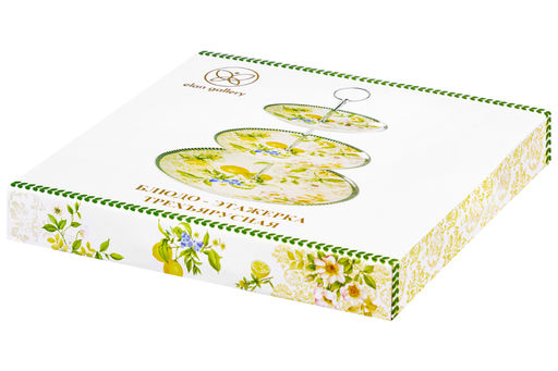Блюдо-этажерка 3-х ярусная Лимоны 27*27*34 см NEW BONE CHINA - Elan gallery фото 5