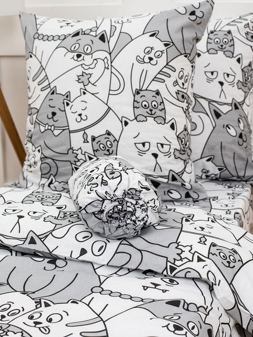 Простыня на резинке 090*200 см, бязь "Комфорт 150 см", борт 25 см (Котовасия)