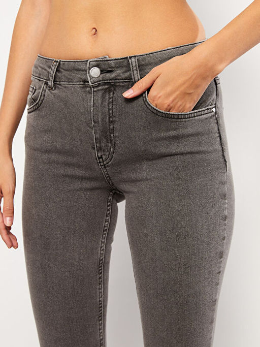 Kad?n Slim Fit D?z Jean Pantolon
