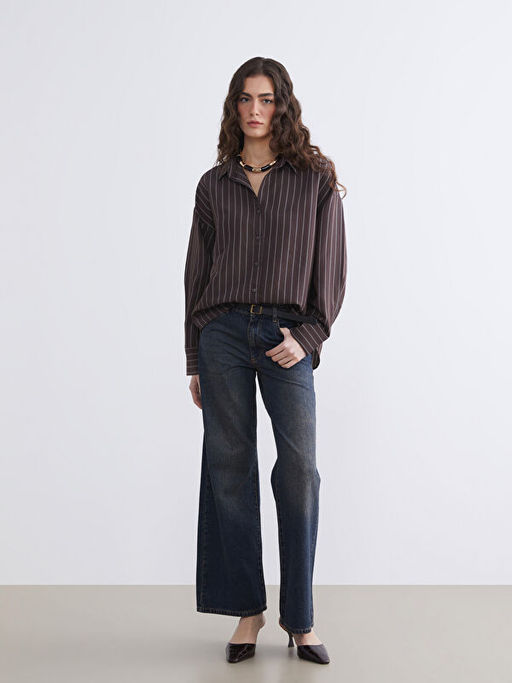 ?izgili Oversize Kad?n G?mlek