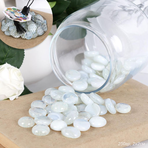 Декоративные камни 250г / 7-219 /уп 100/ белый со стеклом / 711819 - ГалеонТрейд фото 7