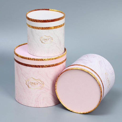 Набор шляпных коробок 3 в 1 Мрамор, 13 х 13 - 18 х 18 см - Дарите счастье фото 4