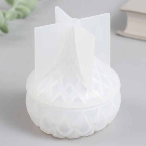 Молд силикононовый «Шкатулка капля» с крышкой 8,5 х 8,5 х 9,4 см