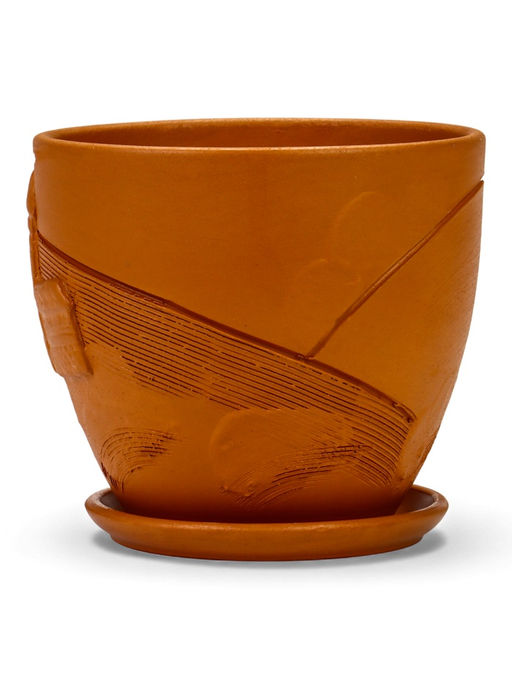 Горшок цветочный с поддоном 1,4 л, d15/h13 см терракот керамика, "Голландия" (М)