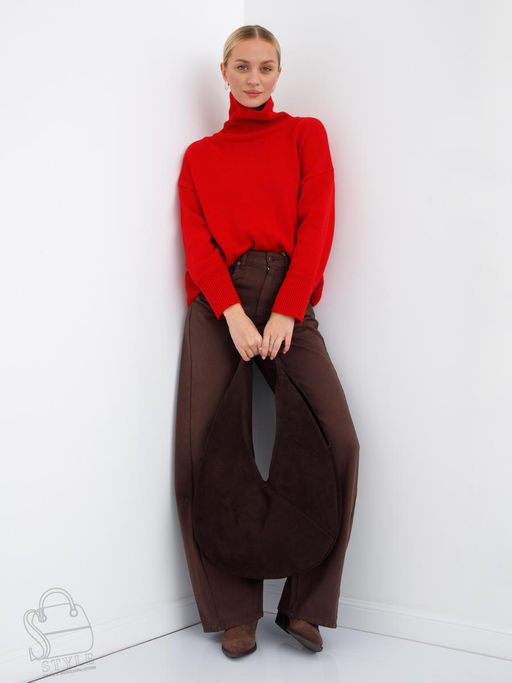 Сумка женская кожаная 1101M coffee Polina&Eiterou