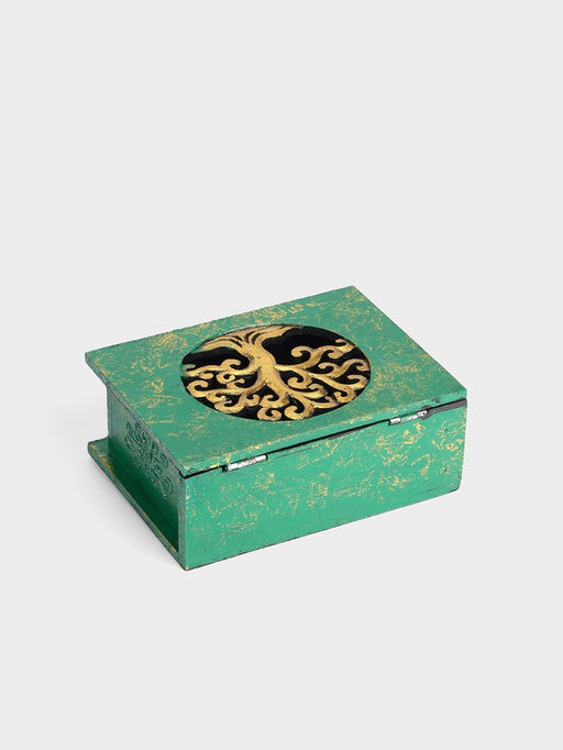Шкатулка «Древо», 19×14×7 см, МДФ, зелёная