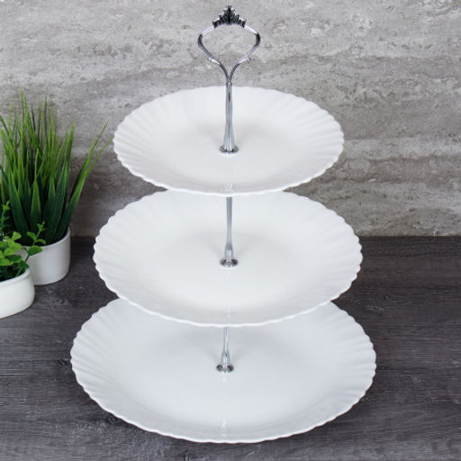 Ваза для фруктов 3-х ярусная белая / WG-3/LXP70/85/100 (White) /уп12/ - ГалеонТрейд фото 2