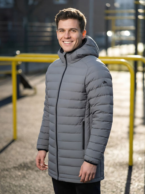 Куртка мужская удлинённая стёганая с капюшоном и графеновой подкладкой утеплитель тинсулейт - Valianly фото 58