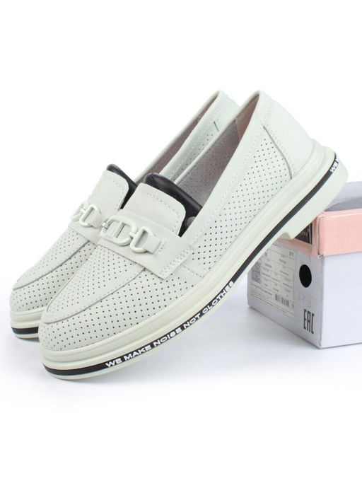 03-PDD170-6 LT. GREEN Лоферы женские (натуральная кожа)