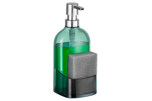 Диспенсер 500 мл 9,5*9,5*21 см прозрачный зеленый, с отделением для губки - Elan gallery фото 14