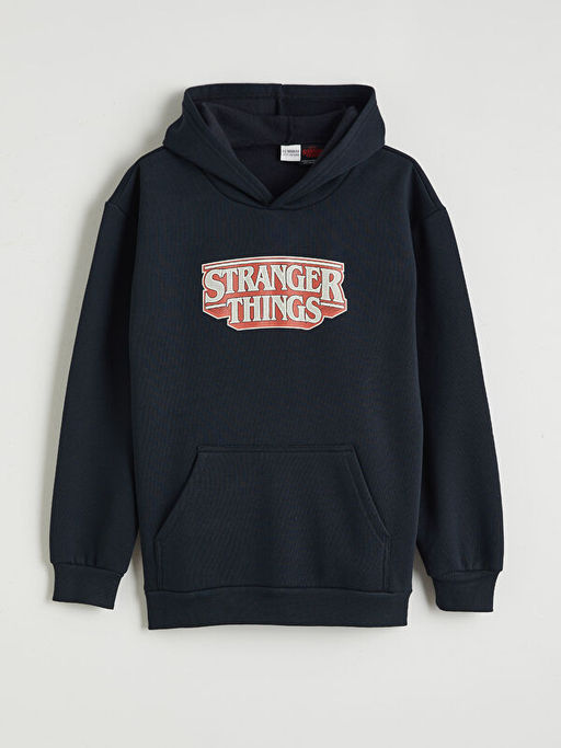 Stranger Things Bask?l? Erkek ?ocuk Kal?n Sweatshirt