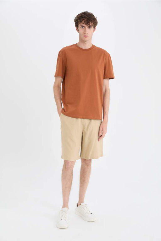 New Regular Fit Bisiklet Yaka Basic Duz K?sa Kollu Tisort - Defacto фото 3