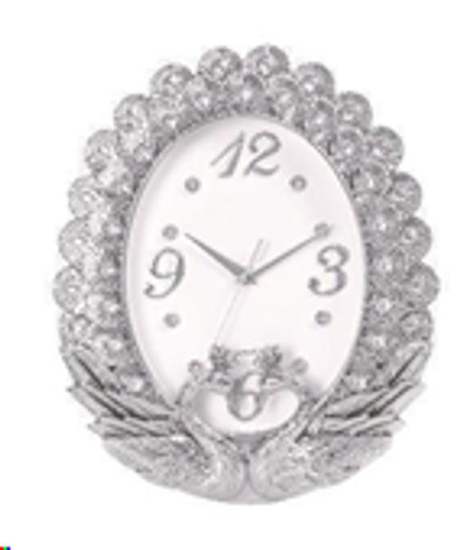 Часы настенные Павлины 31х37 см / WS-7594/S /уп 20/серебро