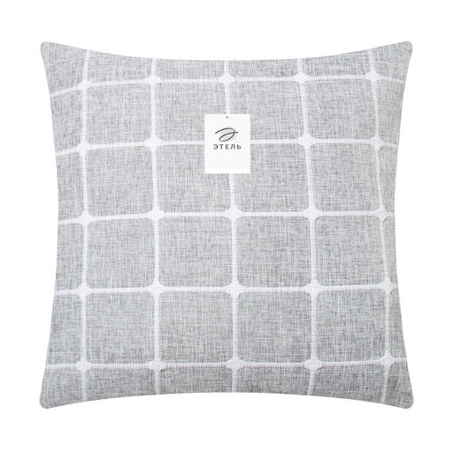 Наволочка декоративная Этель Квадраты цвет серый,45х45 см полиэстер  фото 5