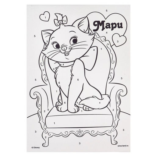 Картина по номерам для детей Кошечка Мари, 21?15 см, Коты Аристократы