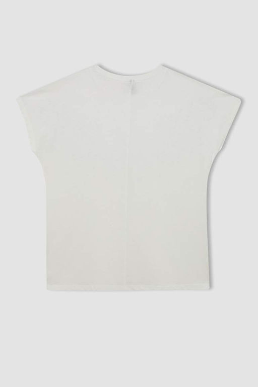 Футболка с коротким рукавом с круглым вырезом и принтом - Defacto фото 8