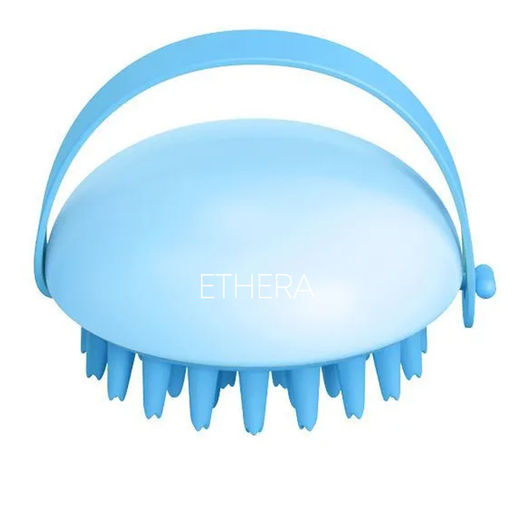 ETHERA Массажная силиконовая щётка для мытья головы, синий  фото 7