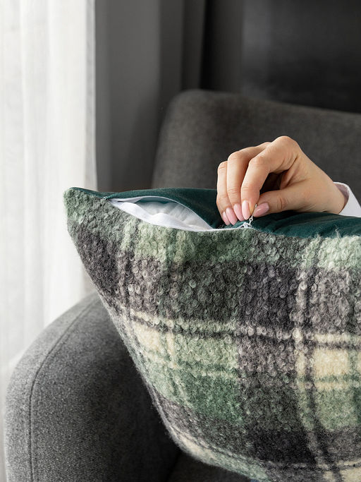 Наволочка декоративная 45х45 серый полиэстер - Denastia фото 2