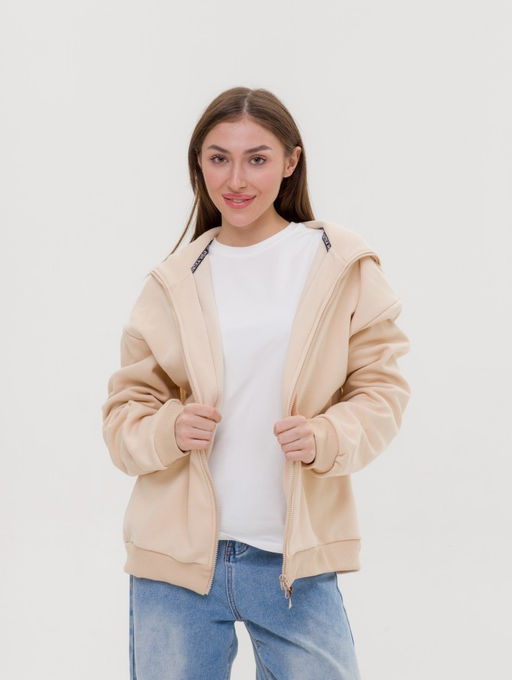 308 Зип толстовка оверсайз, беж - Knitka wear фото 3