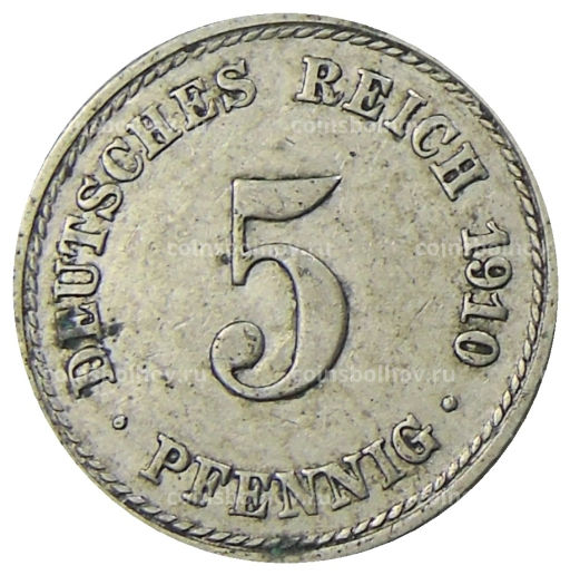 5 пфеннигов 1910 года A Германия