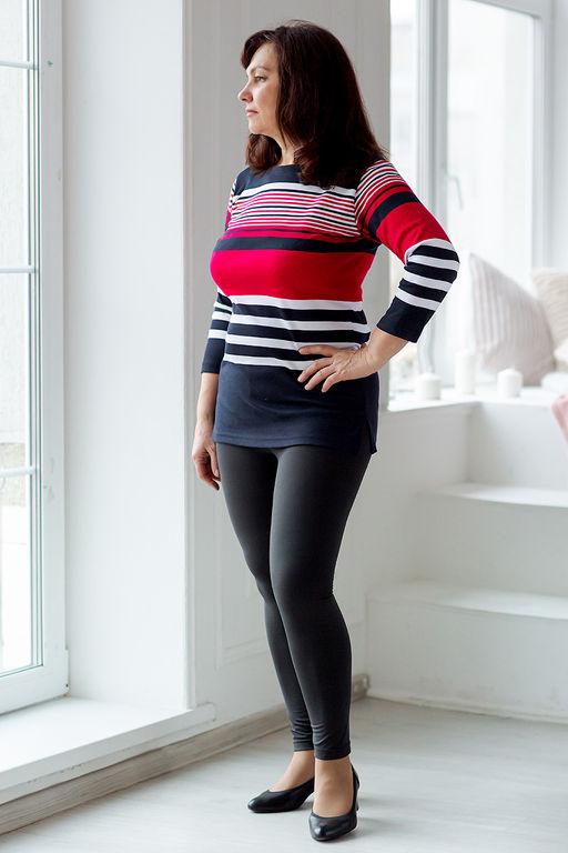 Туника женская из интерлока Тереза-2 красный, черный - Амадэль фото 5