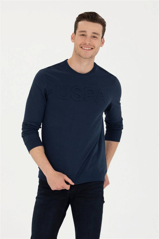 U. S. Polo Assn / Мужской темно-синий базовый свитшот - U.s. polo assn фото 8