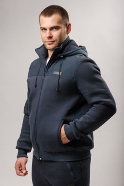 Толстовка М-1440: Футер 3-х ниточный с начесом Графит - Relay фото 5