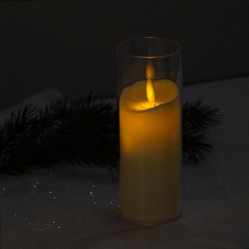 Свеча светодиодная подвижный фитиль в подсвечнике 14 см / VFR-24 /уп 12/288/ - Галеонтрейд фото 2