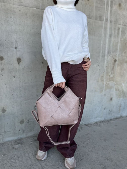 Женская сумка из эко кожи 0025 Пудра - Sergio valentini фото 5