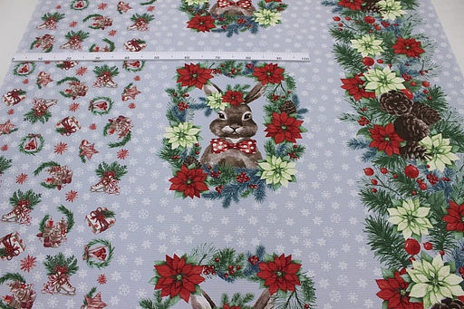 Вафельное полотно Виновник торжества цв.св.серо-голубая дымка, ш.1.5м, хл-100%, раппорт 63см - Купава фото 2