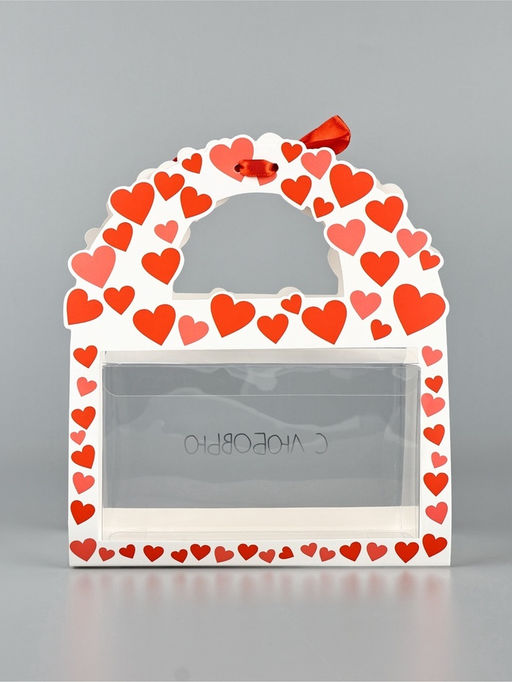 Коробка подарочная, упаковка,Сердца, 25?19.5?10 см