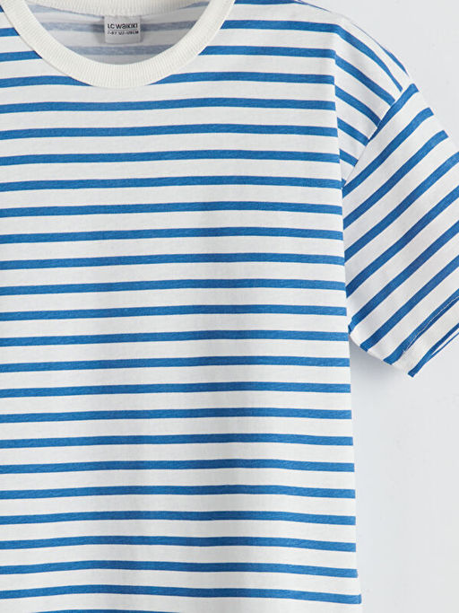 Bisiklet Yaka ?izgili Erkek ?ocuk Ti??rt